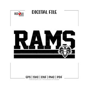 Rams svg, Ram png, Team Mascot, School Spirit, Teacher, Coach, eps, png, pdf, svg, dxf, Football, Basketball, Baseball Track,Softball,Soccer