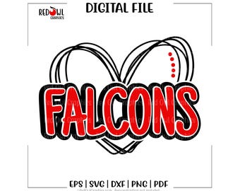 Falcon svg, Falcons svg, Heart, Love, Falcon, Falcons, clipart, svg, dxf, eps, png, pdf, sublimation, cut file, htv, vector, digital