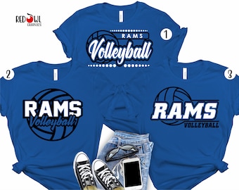 Rams Volleyball T-Shirt, Personalized Volleyball shirt, Rams, Volleyball, T-Shirt, Shirt,School Spirit, Gift for Volleyball, Mascot,