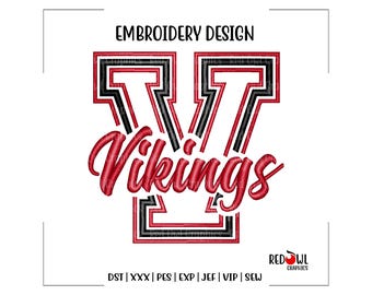 Viking Embroidery Design, Team Mascot, School, Vikings, dst, xxx, pes, exp, jef, vip, sew
