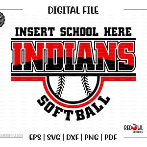 Softball svg, Indian Softball svg, Indian, Indians, Softball, svg, dxf, eps, png, pdf, sublimation, cut file, htv, vector, digital