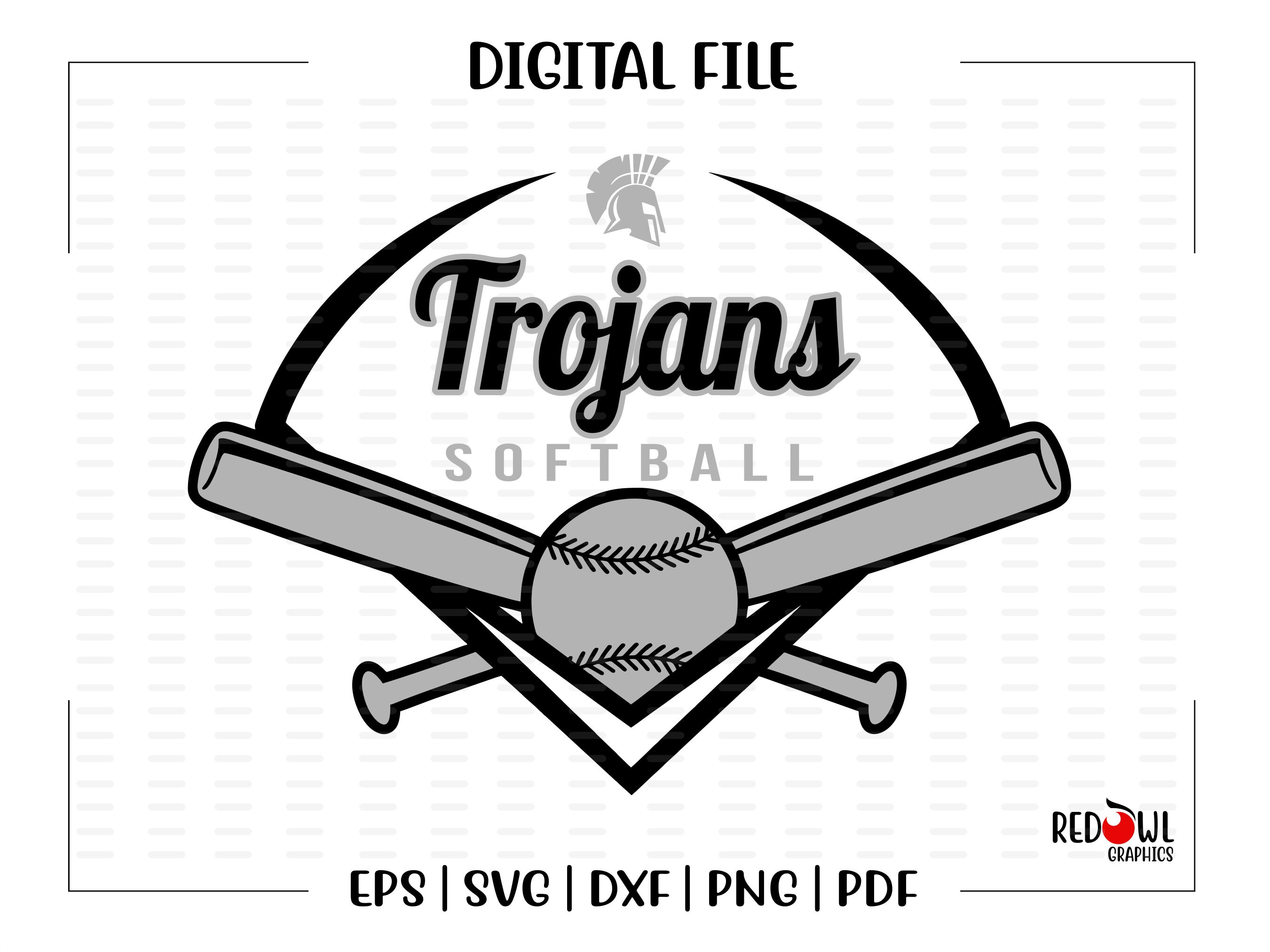 Softball Svg Trojan Softball Svg Trojan Trojans Softball Etsy