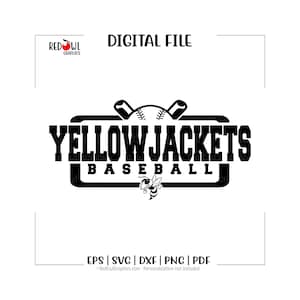 Baseball svg, Yellowjacket Baseball, Yellowjacket, baseball, jacket, jackets, svg, dxf, eps, png, pdf, sublimation, cut file, htv, vector