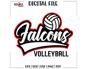 Volleyball svg, Falcon Volleyball svg, Falcon, Falcons, Volleyball, svg, dxf, eps, png, pdf, sublimation, cut file, htv, vector, digital