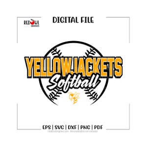 Softball svg, Yellowjacket Softball svg, Yellowjacket, Jacket, Softball, svg, dxf, eps, png, pdf, sublimation, cut file, htv, vector,digital
