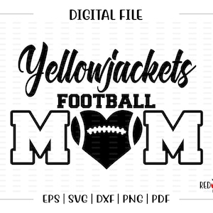 Yellow Jacket Football Mom svg, Yellowjacket, Football svg, Mom, Yellow Jacket, Yellow Jackets, Football,svg,dxf,eps,png,pdf,sublimation