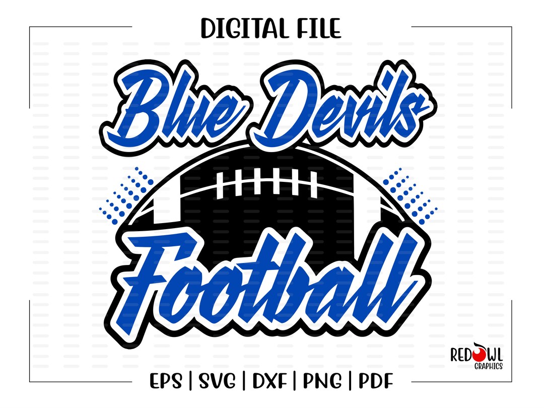 Football Svg, Blue Devil Svg, Blue Devil Football, Devil, Blue Devil