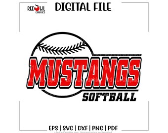 Softball svg, Mustang Softball svg, Mustang, Mustangs, Softball, svg, dxf, eps, png, pdf, sublimation, cut file, htv, vector, digital