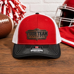 Football Hat, Football Cap, Personalized Hat, Custom Hat, Cap, Football, Leather Patch, Team, School, Coach, Dad, Mom,