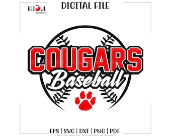 Baseball svg, Cougar Baseball svg, Cougar, Cougars, Baseball, svg, dxf, eps, png, pdf, sublimazione, file tagliato, htv, vettore, digitale