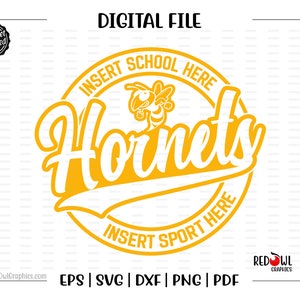 Hornet svg, Hornets svg, Hornet, Hornet, Mascot, Escuela, svg, dxf, eps, png, pdf, sublimación, archivo de corte, htv, vector, digital