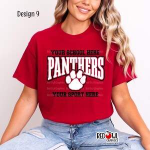 Panthers Shirt, Personalized Panther T-Shirt, Custom, Sweatshirt, Hoodie, Team Mascot, School Spirit, Sport, Coach, Teacher