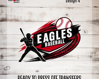 Eagles Baseball DTF, Eagle Softball, Ready to Press, Personalized, Team Mascot, School Spirit, Heat Transfer