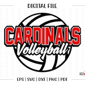 Volleyball svg, Cardinal Volleyball svg, Cardinal, Cardinals, Volleyball,svg,dxf, eps, png, pdf, sublimation, cut file, htv, vector, digital