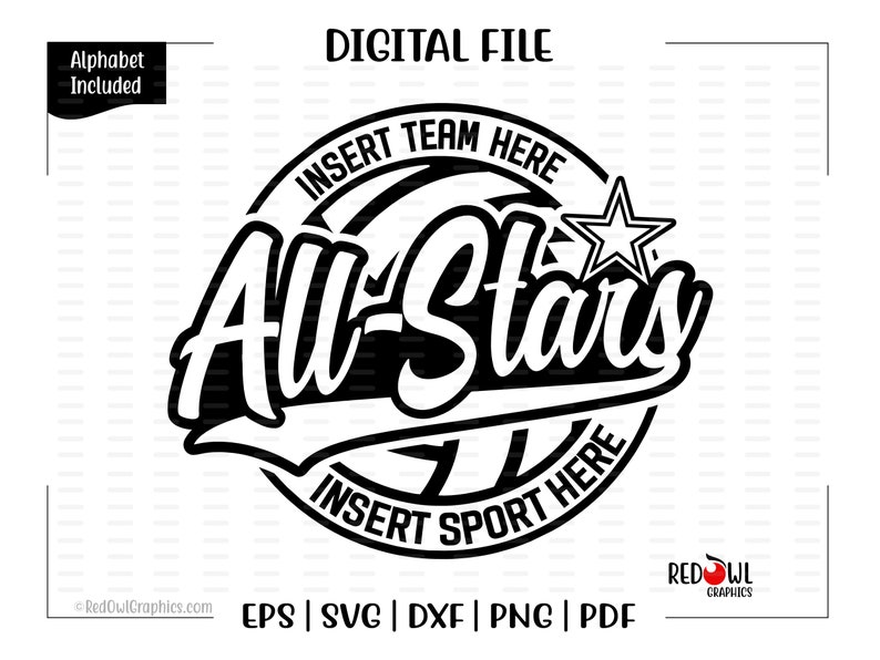 All Star Svg, All-star Svg, Volleyball Svg, Volleyball, All Stars, All ...