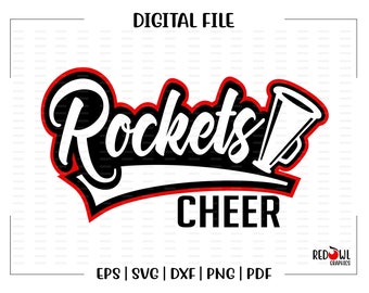 Cheerleader svg, Cheerleading svg, Rocket, Rockets, Cheer, Cheerleader, svg, dxf, eps, png, pdf, sublimation, cut file, htv, clipart,digital