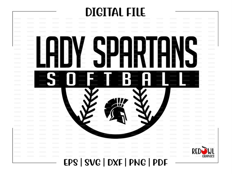 Softball Svg, Lady Spartan Softball Svg, Lady, Spartan, Spartans ...