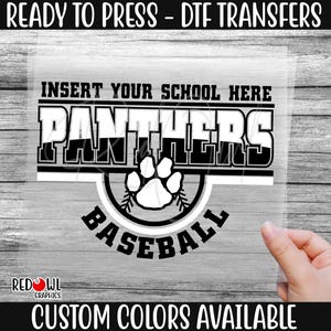 Ready To Press, Panther, Baseball, Softball, Panthers, Paw, Custom DTF Transfer Heat Transfer,Panthers DTF, Panthers Transfer,Direct To Film
