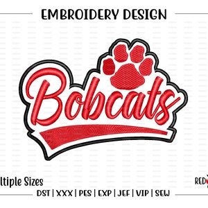 Bobcat, Bobcats, Embroidery Design, Mascot, School, Bobcat Embroidery, Embroidery, Machine, Design, dst, xxx, pes, exp, jef, vip, sew