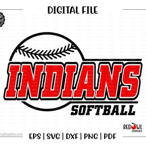 Softball svg, Indian Softball svg, Indian, Indians, Softball, svg, dxf, eps, png, pdf, sublimation, cut file, htv, vector, digital