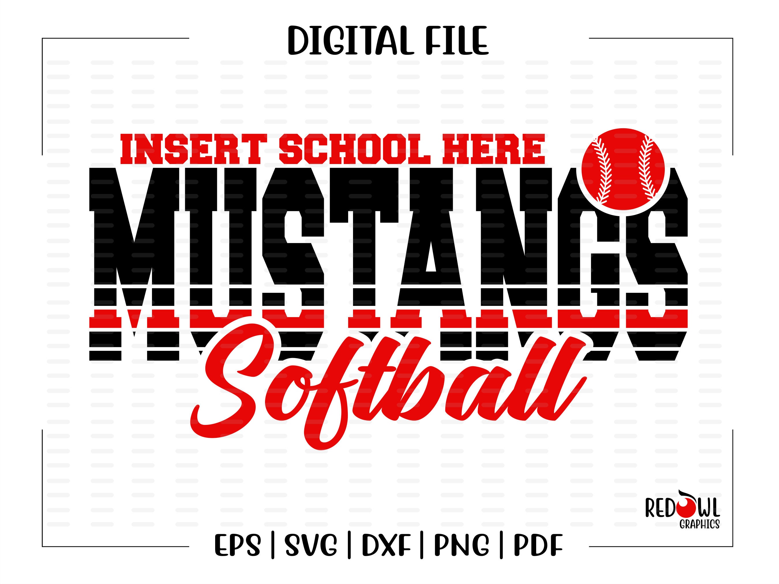 Softball Svg Mustang Softball Svg Mustang Mustangs Etsy