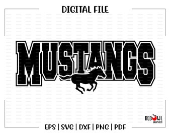 Mustangs svg, Mustang svg, Mustang, Mustangs, Clipart, vector, Team, Mascot, svg, dxf, eps, png, pdf, sublimation, cut file, htv