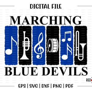 Marching Band svg, Blue Devil Band svg, Blue Devil, Band, Marching, Marching, Devil, svg, dxf, eps, png, pdf, sublimation, cut file, htv