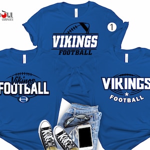 Personalized Vikings Football T-shirt, Vikings T-Shirt, Football T-Shirt, Vikings, Customized, T-Shirt, Shirt, Tee, School Spirit, Mascot