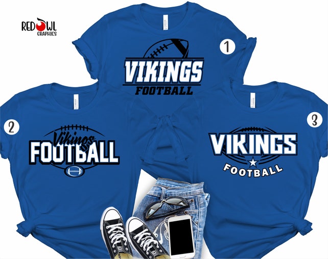 Personalized Vikings Football T-shirt, Vikings T-Shirt, Football T-Shirt, Vikings, Customized, T-Shirt, Shirt, Tee, School Spirit, Mascot