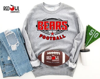 Football Shirt, Football T-shirt, Bears, Football, T-Shirt, Sweatshirt, Hoodie, Hooded, Crewneck, Shirt, Bears, Shirt, Mom,Dad,Coach