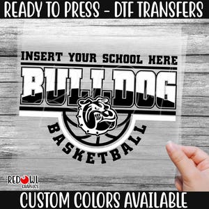 Ready To Press, Bulldog, Basketball, Bulldogs DTF, Custom DTF Transfer, Heat Transfer, DTF, Bulldogs Transfer, Direct To Film