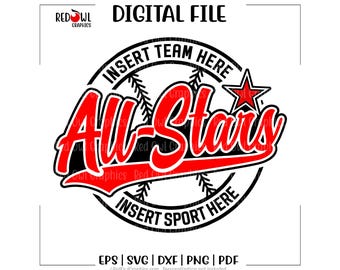 All Star svg, All-Star svg, Baseball svg, Baseball, All Stars, All-Stars, svg, dxf, eps, png, pdf, sublimation, cut file, htv,clipart,design