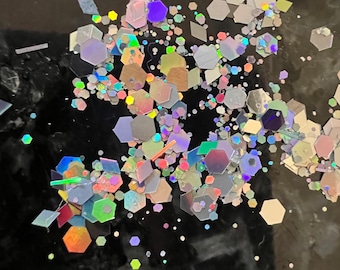 Fame silver holographic glitter mix