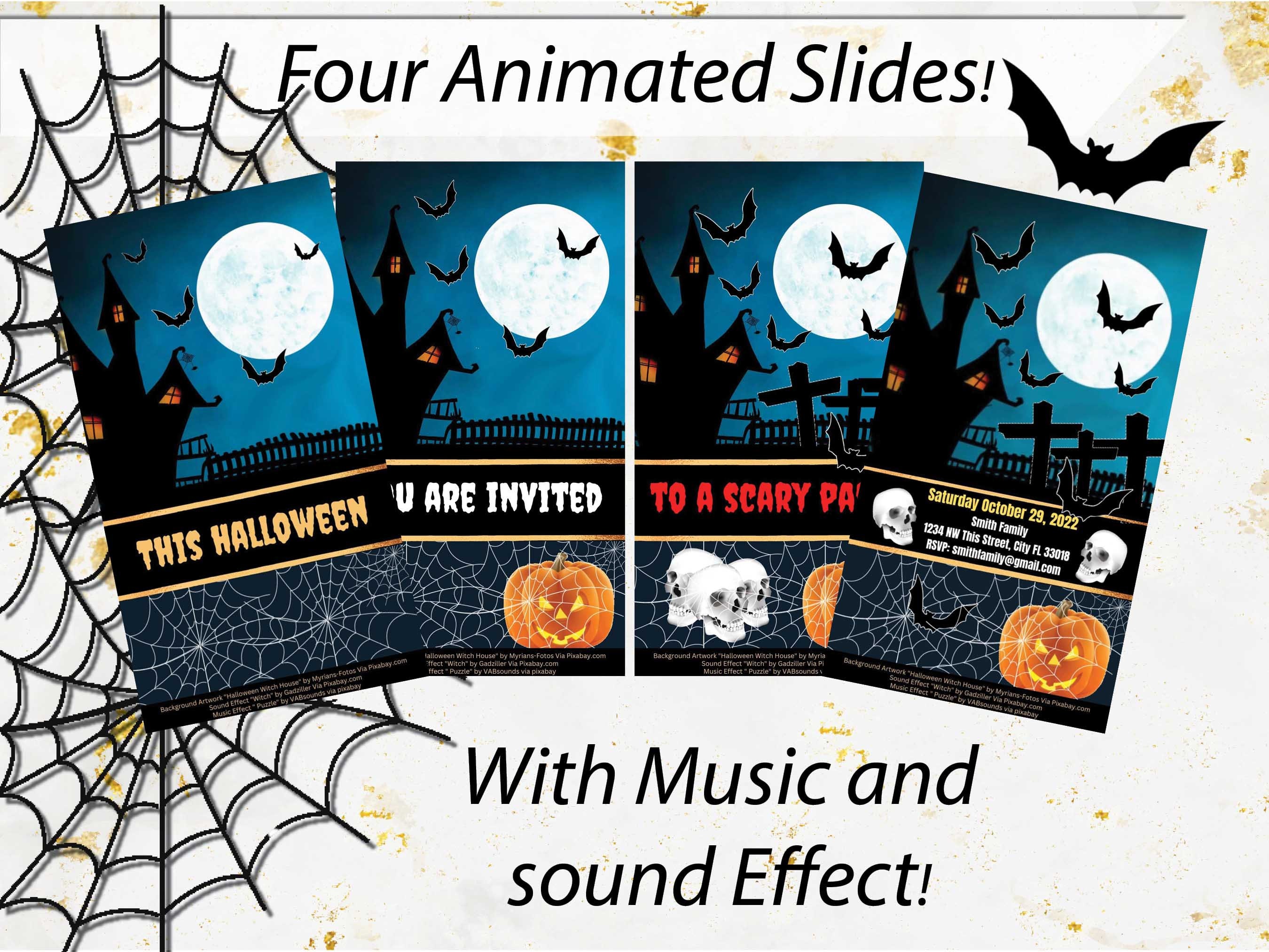 Halloween Animated Invitation Movie Invitation With Music and - Etsy