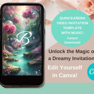 15th Birthday Video Invitation Quince Invite Quinceañera Butterfly Paperless Quinceanera Invitation Sweet 15 Invitation Editable Template