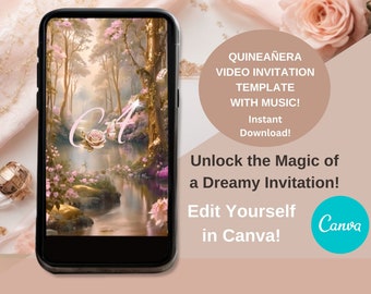 15th Birthday Video Invitation Quince Invite Quinceañera Butterfly Paperless Quinceanera Invitation Sweet 15 Invitation Editable Template