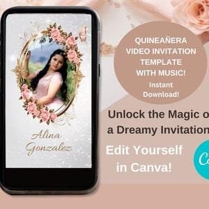 15th Birthday Video Invitation Quince Invite Quinceañera Butterfly Paperless Quinceanera Invitation Sweet 15 Invitation Editable Template