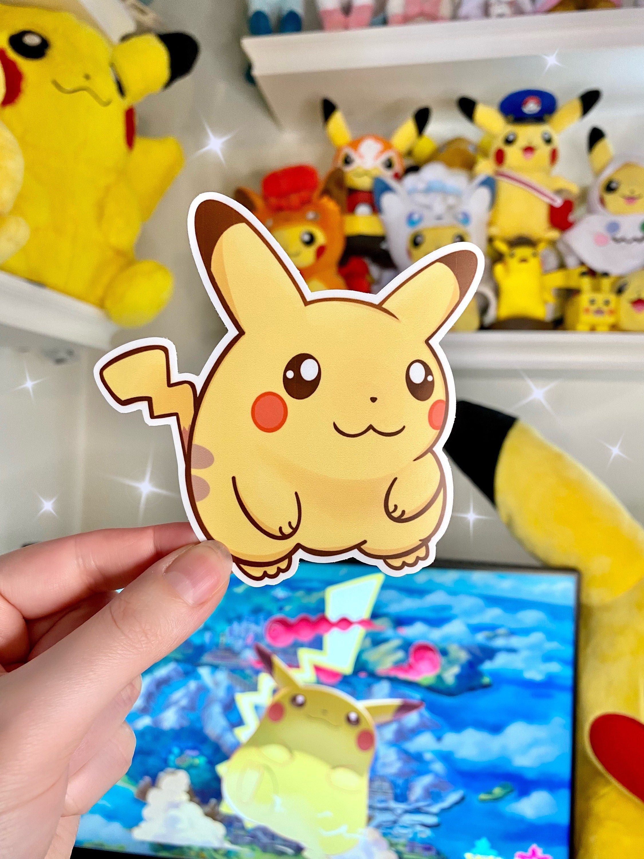 Thicc Pikachu Vinyl Sticker Pikachubig but Sticker Pikachu Big Ass Diecut  Sticker Pokémon Stickers 