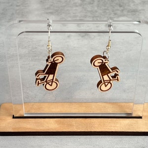 Box bicycle dangle earrings, gift for bike riders, cyclist gift, family bike, bakfiets bike gift, gift for cyclist birthday, cargo bike