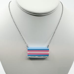 Trans pride necklace with hidden message gift for friend