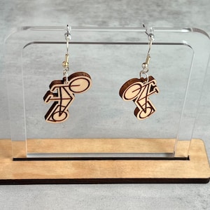 Longtail bicycle dangle earrings, gift for bike riders, cyclist gift, gift for family biker, gift for cyclist birthday, cargo bike accessory