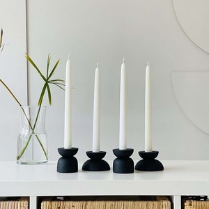 Candlestick Candle Holders , Ceramic Pillar Candle Holder , Holders Wedding Party Decoration , Matte Black Candle holder Sticks , image 1