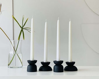 Candlestick Candle Holders , Ceramic Pillar Candle Holder , Holders Wedding Party Decoration , Matte Black Candle holder Sticks ,