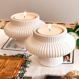 Nordic Style Ceramic Candle Holder, minimalist design, desktop decor,  living room decor,  designs for you, handmade candlestick, tealight