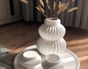 Vase for dried flowers , White scandinavian vase models , home decor ,  Unique Flower Vase , Handmade White Ceramic Vase , different