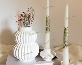 Ceramic Flower Vase Minimalist Style for Modern Table Shelf Home Decor White Ceramic Vases Dried Bud Vase , New house gift , new Year gift