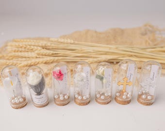 Personalisierte Glaskuppel Gastgeschenke: Getrocknete Blume rustikales Andenken