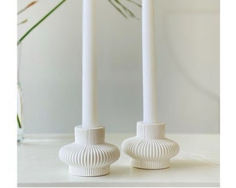 Nordic Style Ceramic Candle Holder, desktop decor,  minimalist design , living room decor,  designs for you, handmade candlestick, candle