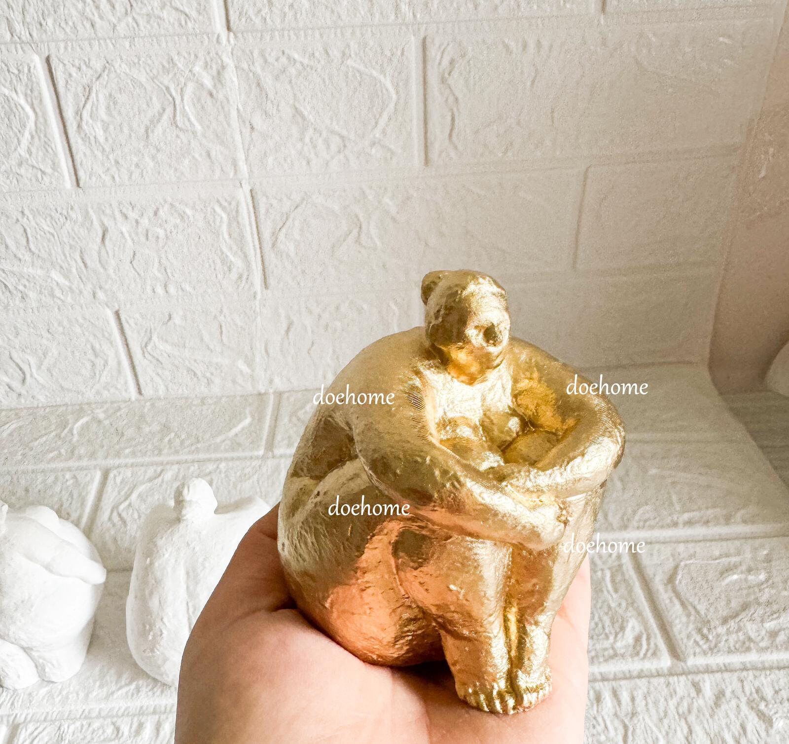 小物入れ L'Aquilone Italy Fat Woman Figurine Vintage L'aquilone Italy Fat Man Figurine, Italian Man With Black