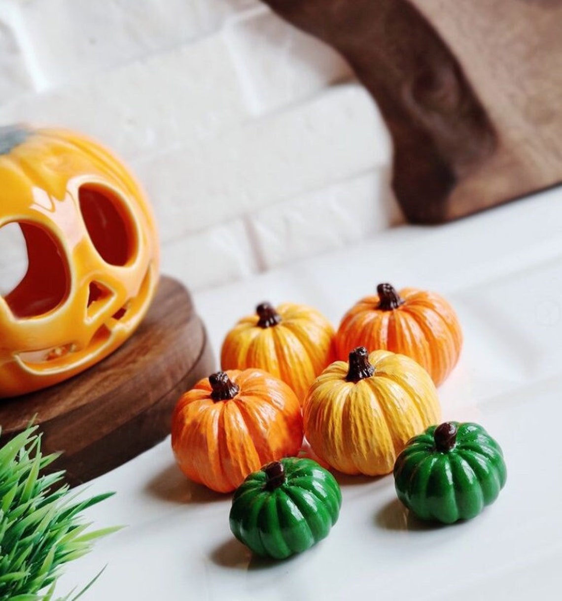 Set of Six Small Ceramic Pumpkins Handmade Ceramic Pumpkin Etsy UK